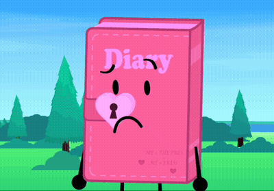 Pink Diary With Face GIF