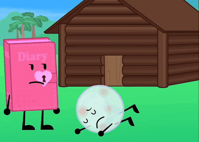 Pink Diary With Heart Beside White Ball GIF