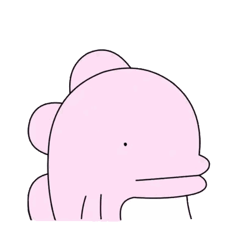 Pink Dolphin Surprised Sticker