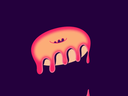 Pink Donut Drips Fall Down GIF
