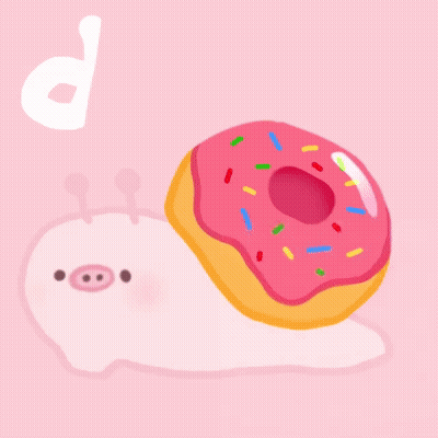 Pink Donut With Sprinkles Crawling Saying Donut GIF