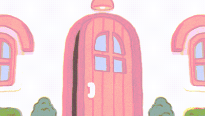 Pink Door With Window GIF