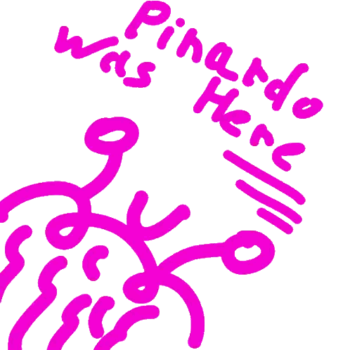 Pink Drawing Saying Finando Was Here Sticker