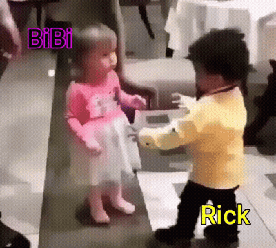 Pink Dress Girl Dancing With Yellow Shirt Boy Rick GIF