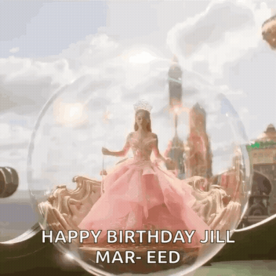 Pink Dress Woman Bubble Happy Birthday Jill Mar-Eed GIF