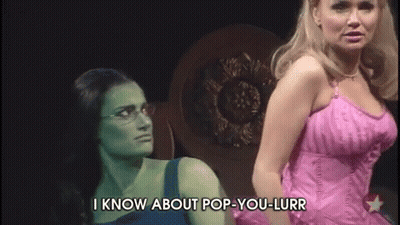 Pink Dress Woman Tells Green I Know About Pop-You-Lurr GIF