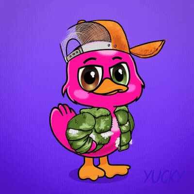 Pink Duck In Hat Saying Lips GIF