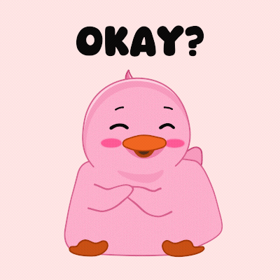 Pink Duck Saying Okay GIF