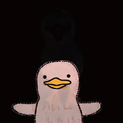Pink Duck With Yellow Feet GIF