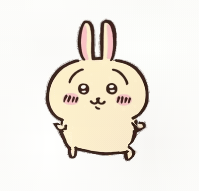 Pink-Eared Cartoon Rabbit Making Funny Face GIF