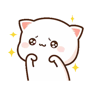 Pink Eared Cat Holding Paws Sticker