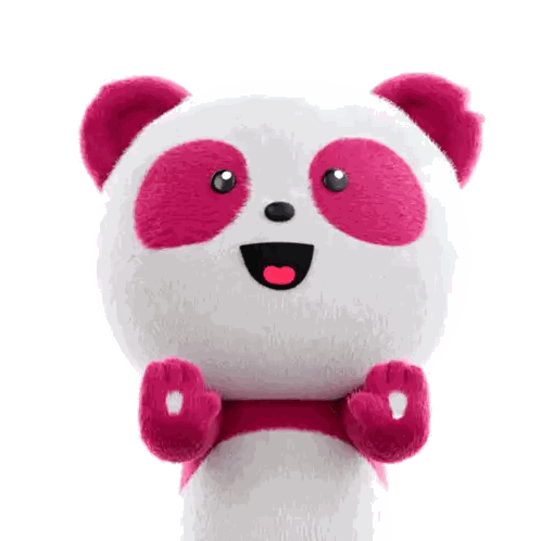 Pink Eared Panda Stuffed Animal Sticker