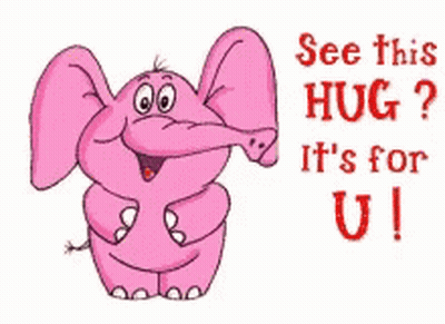 Pink Elephant Hugging GIF