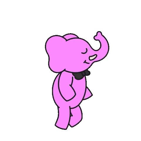 Pink Elephant Wearing Bow Tie Running Sticker