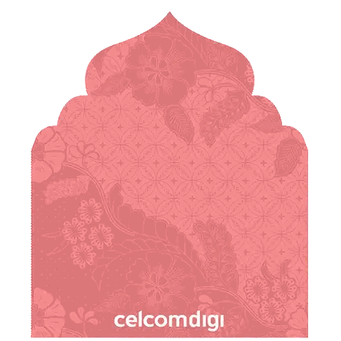 Pink Envelope With Blue Selamat Hari Raya Sticker