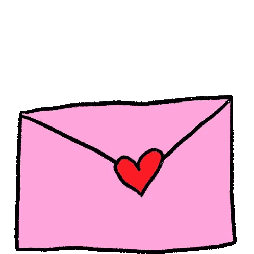 Pink Envelope With Paper Saying Muse Sticker