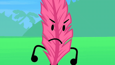 Pink Feather With Angry Face And Microphone GIF
