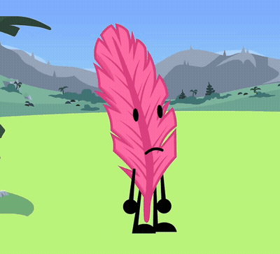 Pink Feather With Face Arms And Legs GIF