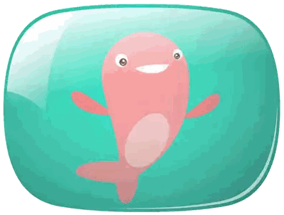 Pink Fish In Blue Container Sticker