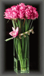 Pink Floes Bouquet Flower Vase GIF