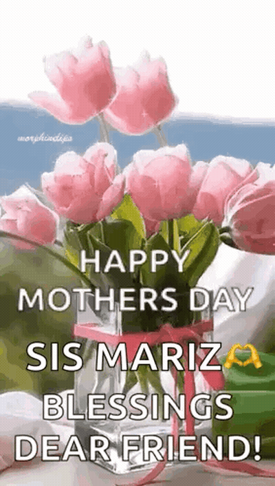 Pink Flower Bouquet With Happy Mothers Day GIF