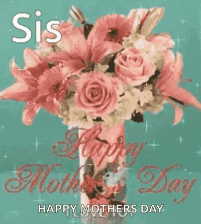 Pink Flower Bouquet With Happy Mothers Day GIF