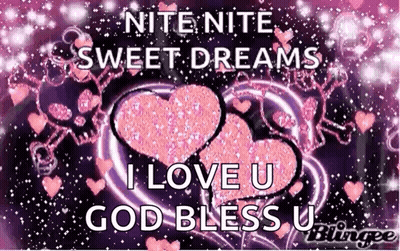 Pink Flower Saying Nite Nite Sweet Dreams GIF