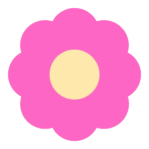 Pink Flower With Yellow Center Sticker