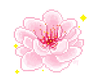 Pink Flower With Yellow Petals Sticker