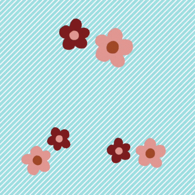 Pink Flowers And Arabic Text On Blue Striped Background GIF