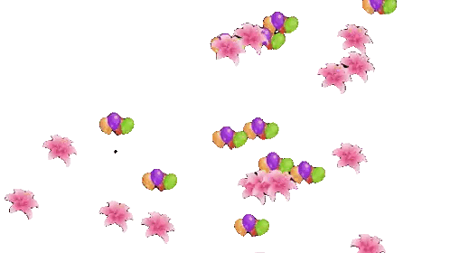 Pink Flowers Balloons Sticker