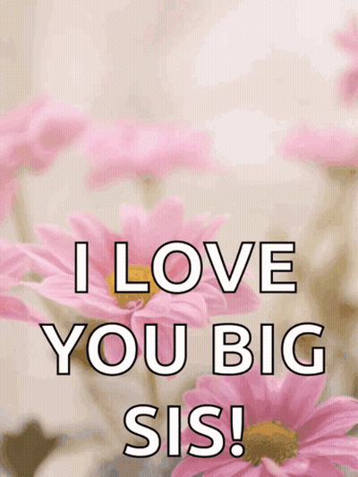 Pink Flowers I Love You Big Sis GIF