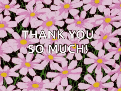 Pink Flowers Saying Thank You So Much GIF