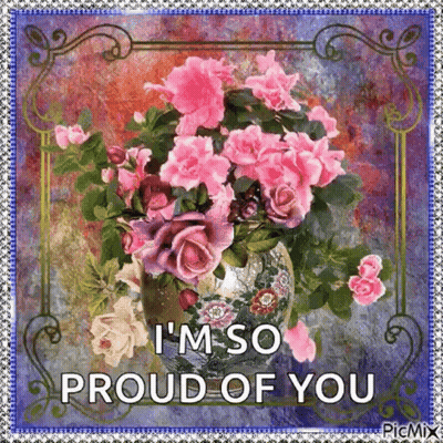 Pink Flowers Vase I M So Proud Of You GIF
