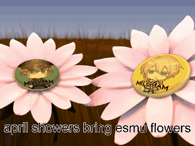 Pink Flowers With Milgram Badge GIF