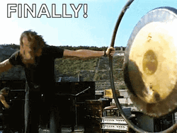 Pink Floyd Rogers Slamming Gong Finally GIF