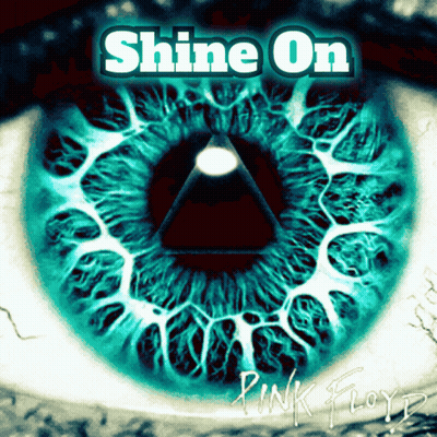 Pink Floyd Shine On Album Cover With A Close Up Of A Blue Eye GIF