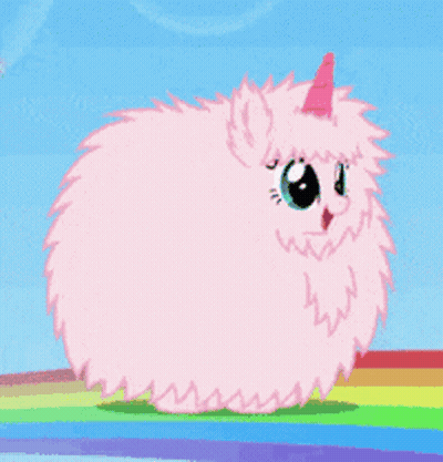 Pink Fluffy Animal With Pink Horn GIF