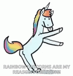 Pink Fluffy Unicorns Dancing On Rainbows GIF