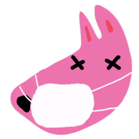 Pink Fox Wearing White Mask Sticker