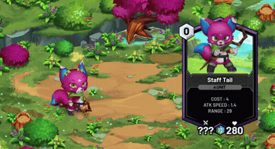 Pink Fox With Staff Tail Card GIF