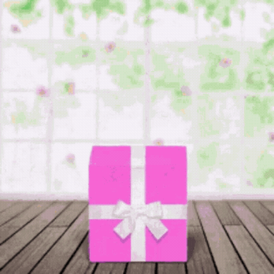 Pink Gift Box With White Bow GIF