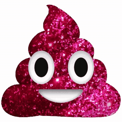 Pink Glitter Poop With Smiley Face GIF