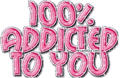 Pink Glitter Sign Addicted To You Sticker