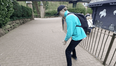 Pink Golf Cart Driving Through Woods Saying You Wanna Go Crazy Let's Go Crazy GIF