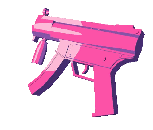 Pink Gun With Purple Stripe Sticker