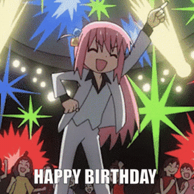 Pink Hair Girl Dancing Happy Birthday GIF