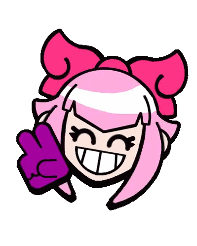 Pink Hair Girl Giving Peace Sign Sticker