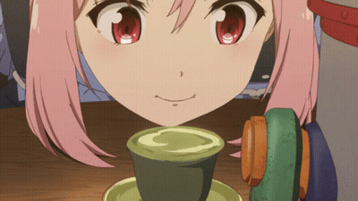 Pink Hair Girl Looking At Green Liquid GIF