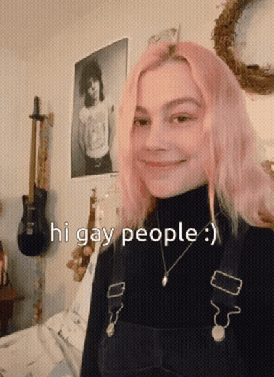 Pink Hair Girl Smiling Says Hi Gay People GIF